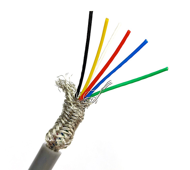 耐高溫6芯屏蔽線鐵氟（fú）龍汽車通（tōng）訊屏蔽線